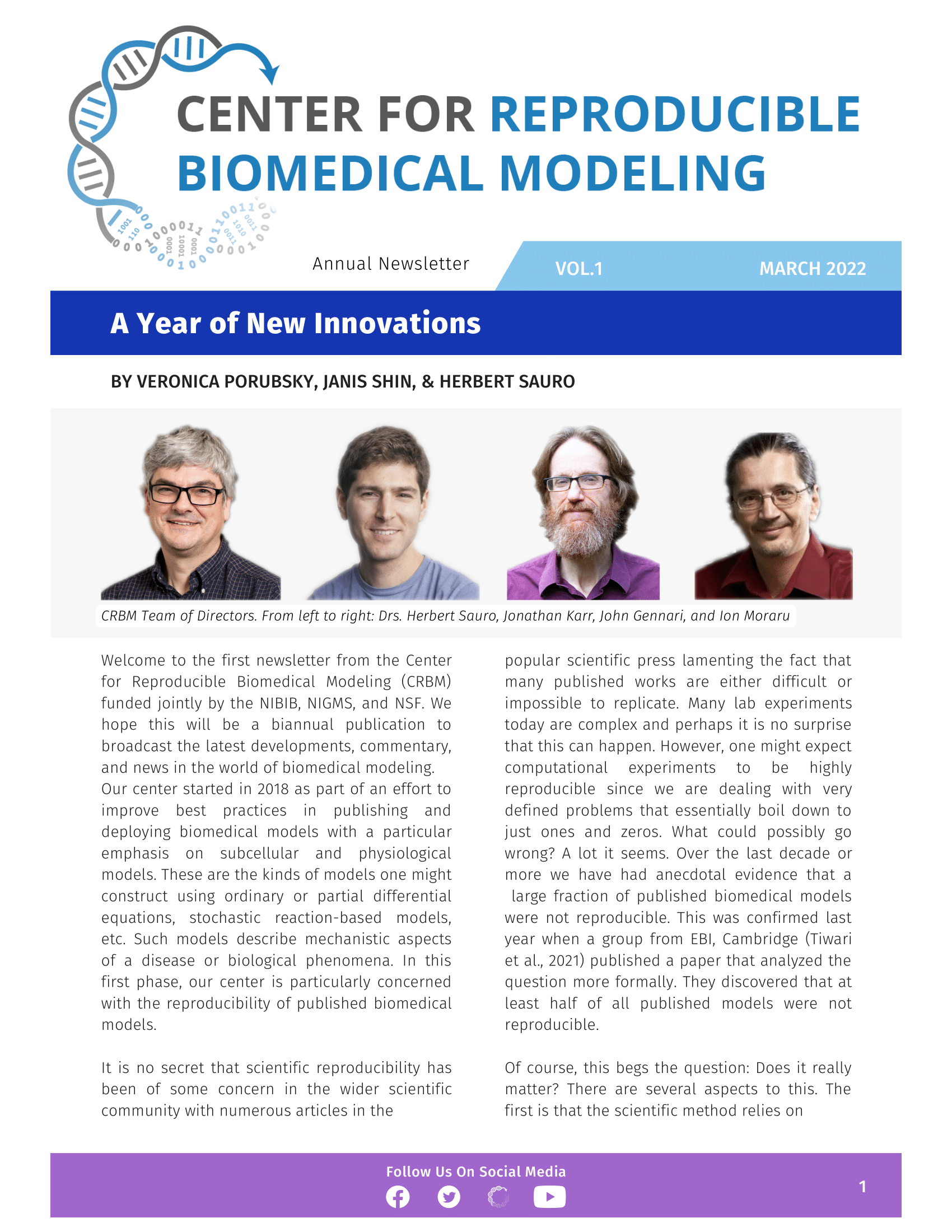 Reproducible Click Center Newsletters - Center for Reproducible Biomedical Modeling